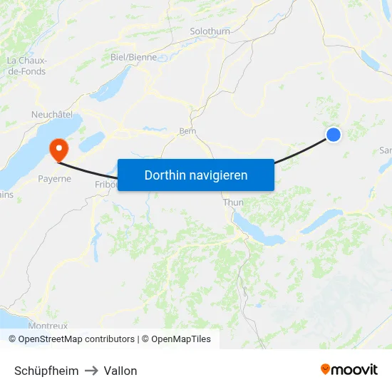Schüpfheim to Vallon map