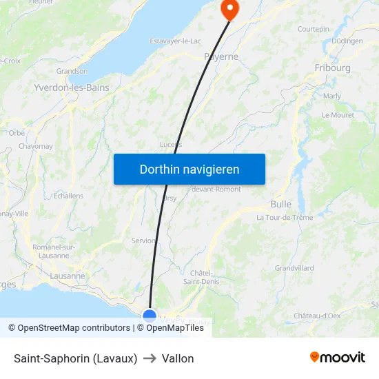 Saint-Saphorin (Lavaux) to Vallon map