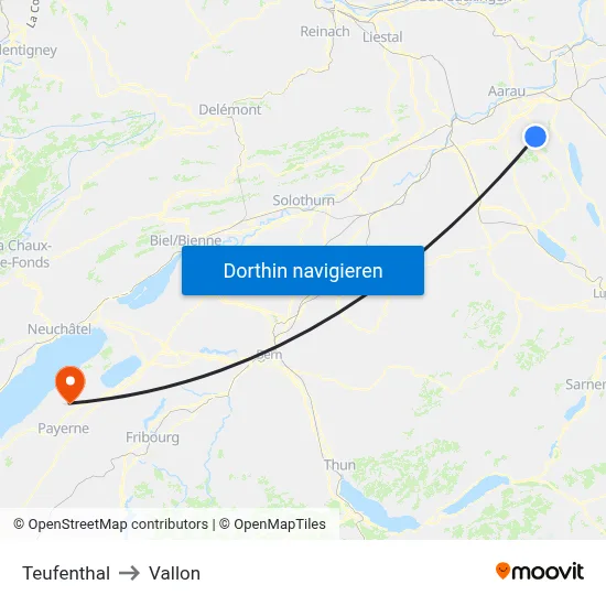 Teufenthal to Vallon map