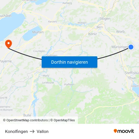 Konolfingen to Vallon map