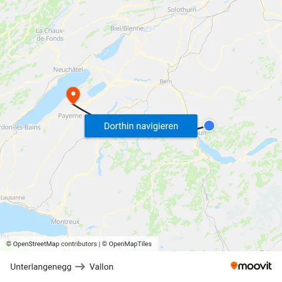 Unterlangenegg to Vallon map
