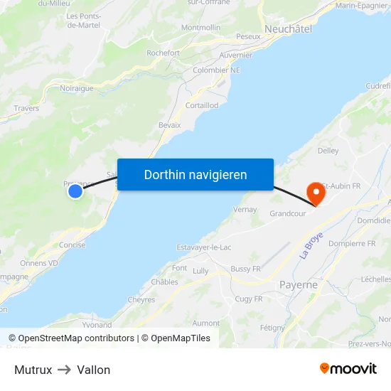 Mutrux to Vallon map