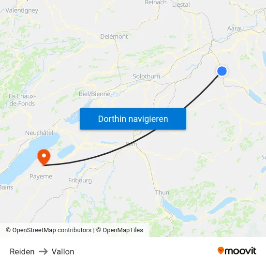 Reiden to Vallon map