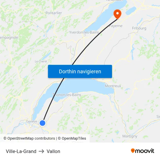 Ville-La-Grand to Vallon map