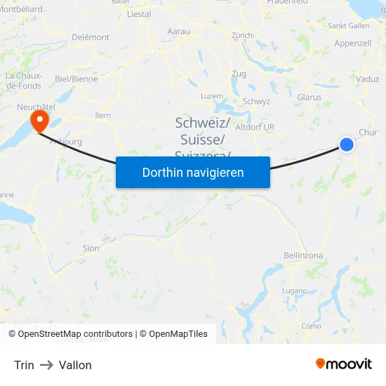 Trin to Vallon map