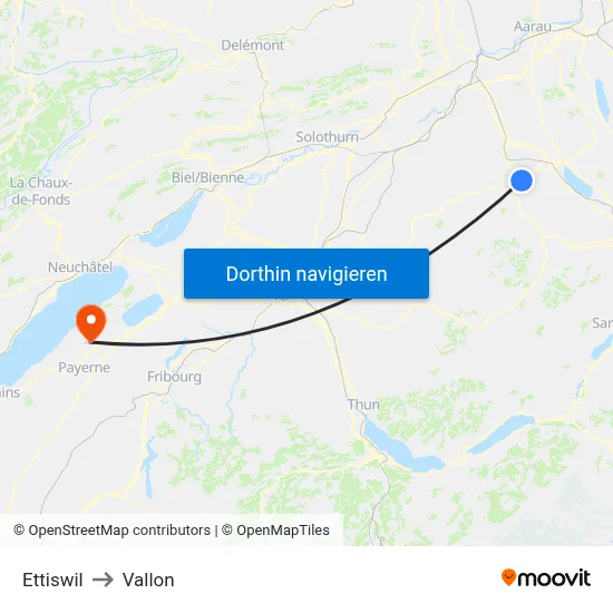 Ettiswil to Vallon map