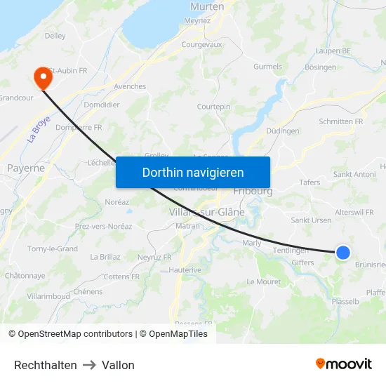 Rechthalten to Vallon map