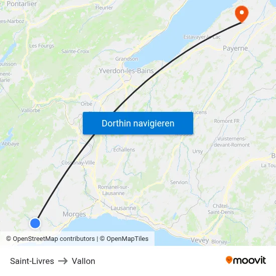 Saint-Livres to Vallon map