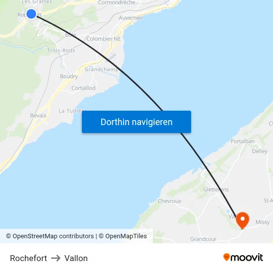 Rochefort to Vallon map