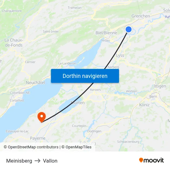 Meinisberg to Vallon map