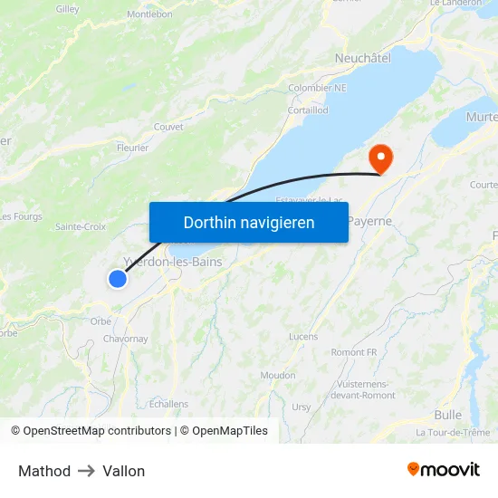 Mathod to Vallon map