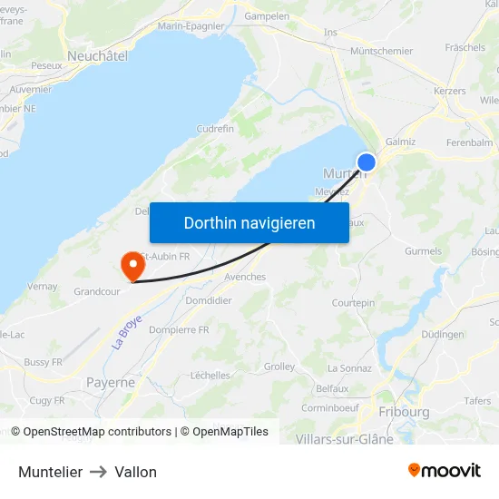 Muntelier to Vallon map