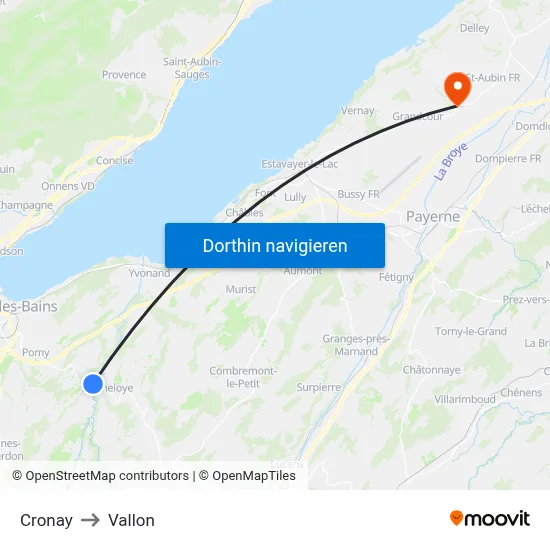 Cronay to Vallon map