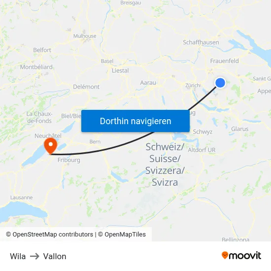 Wila to Vallon map