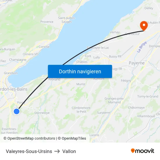 Valeyres-Sous-Ursins to Vallon map
