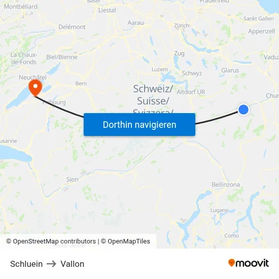 Schluein to Vallon map
