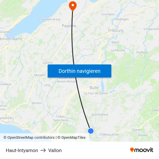 Haut-Intyamon to Vallon map
