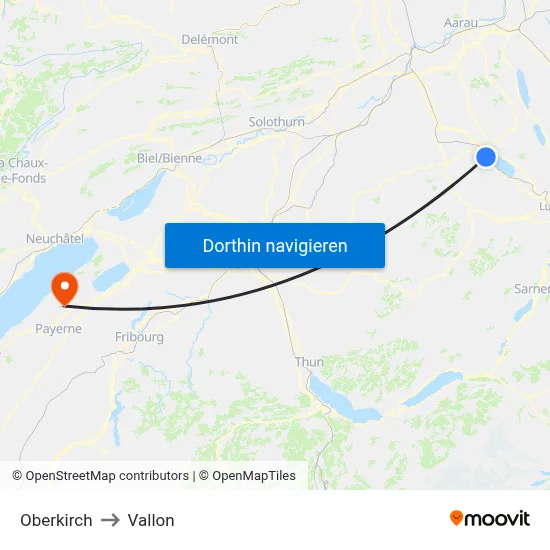 Oberkirch to Vallon map
