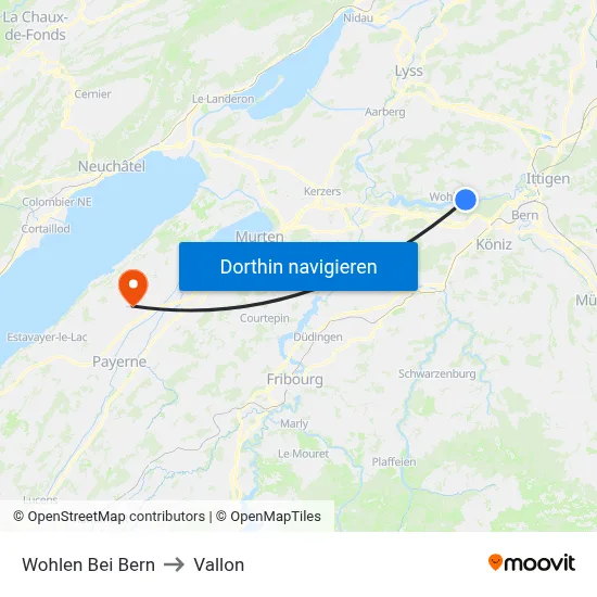 Wohlen Bei Bern to Vallon map