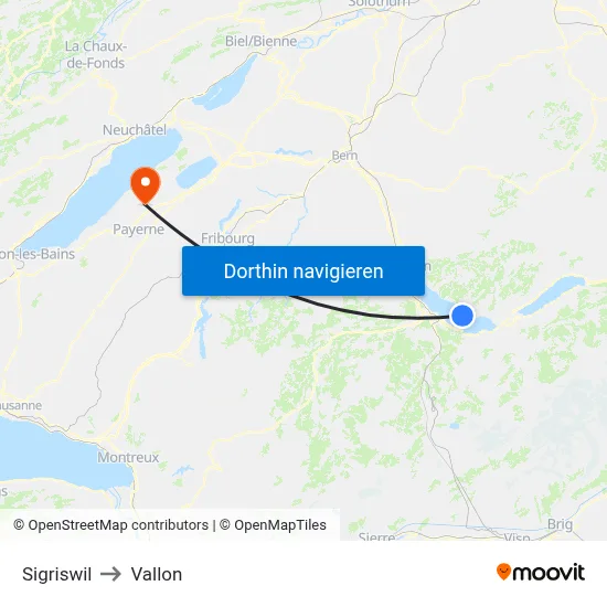 Sigriswil to Vallon map