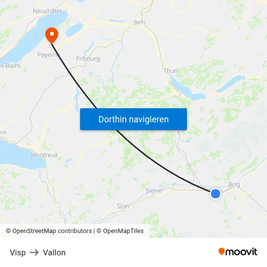 Visp to Vallon map