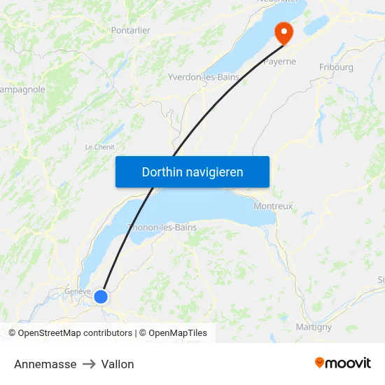 Annemasse to Vallon map