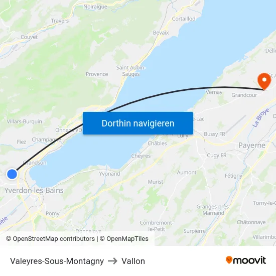 Valeyres-Sous-Montagny to Vallon map