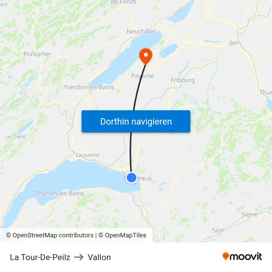 La Tour-De-Peilz to Vallon map