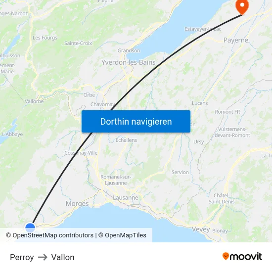 Perroy to Vallon map