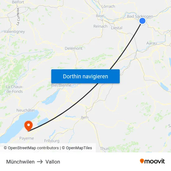 Münchwilen to Vallon map