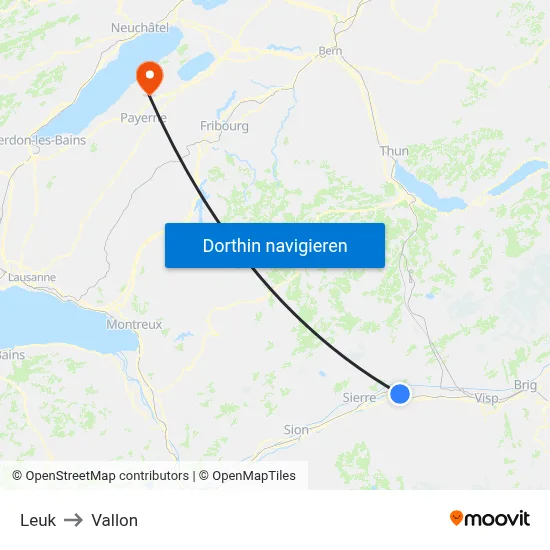 Leuk to Vallon map