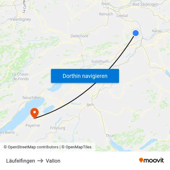 Läufelfingen to Vallon map