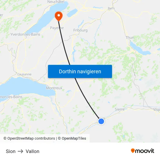 Sion to Vallon map