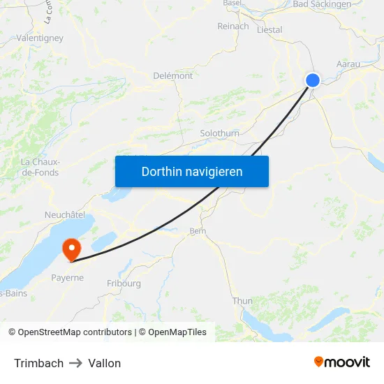 Trimbach to Vallon map