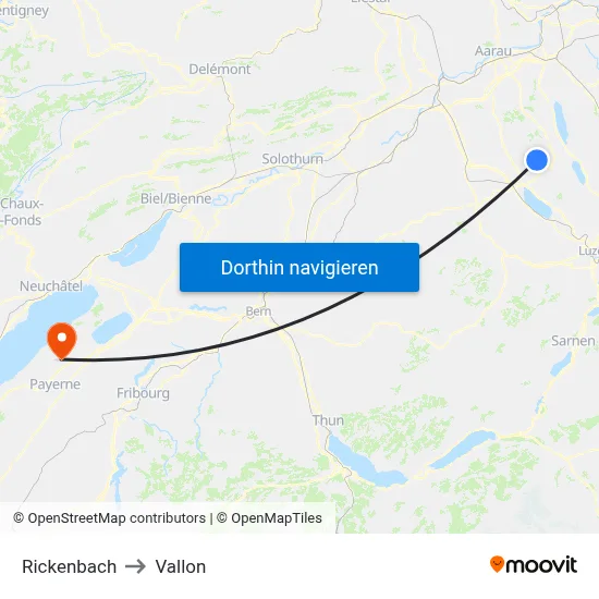 Rickenbach to Vallon map