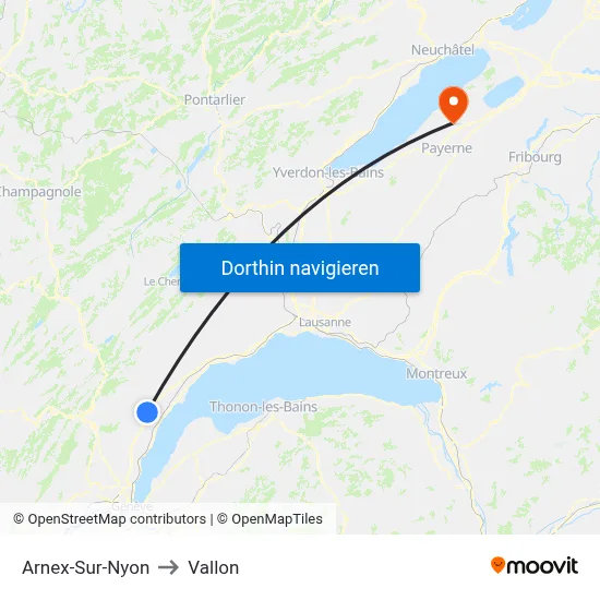 Arnex-Sur-Nyon to Vallon map