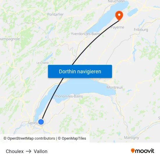 Choulex to Vallon map