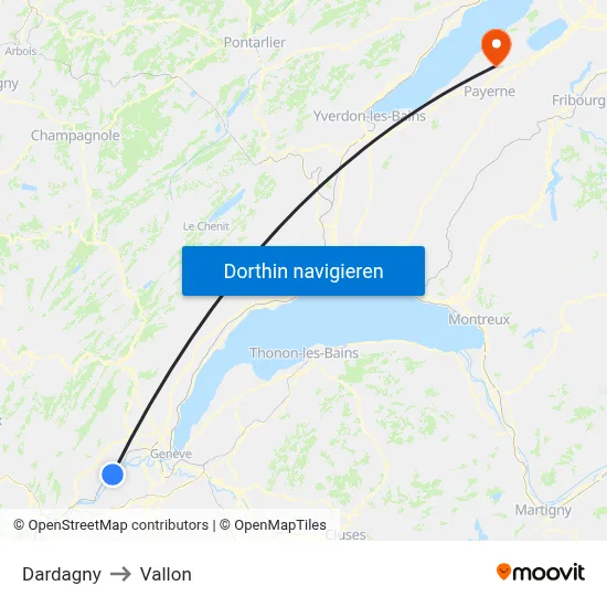 Dardagny to Vallon map