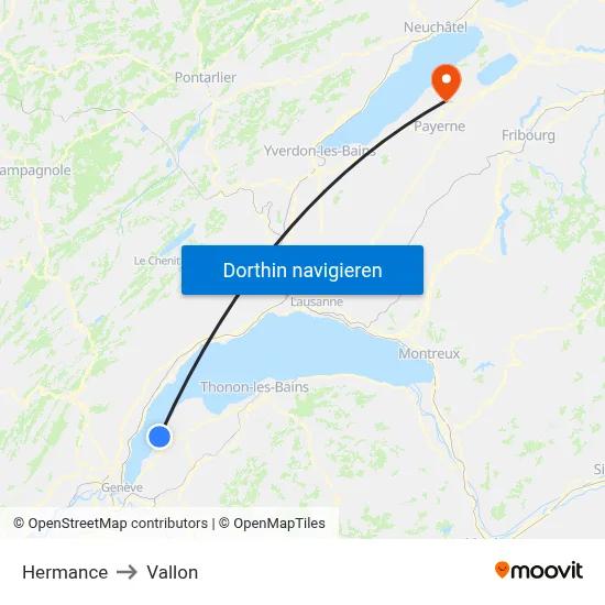 Hermance to Vallon map