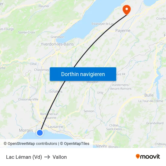 Lac Léman (Vd) to Vallon map