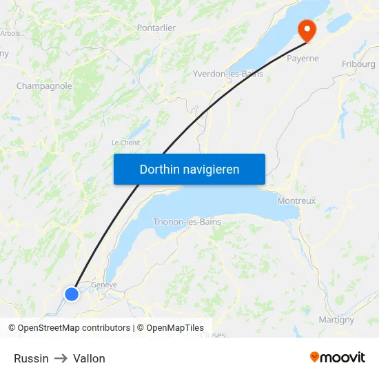 Russin to Vallon map