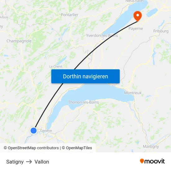 Satigny to Vallon map