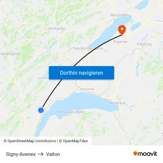 Signy-Avenex to Vallon map
