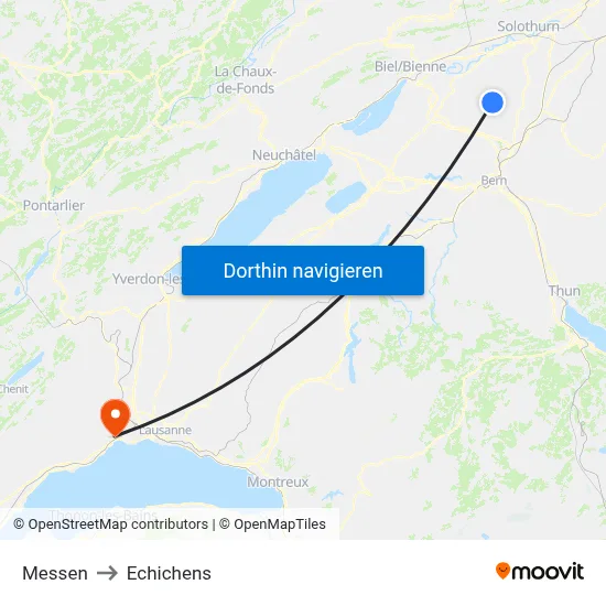 Messen to Echichens map