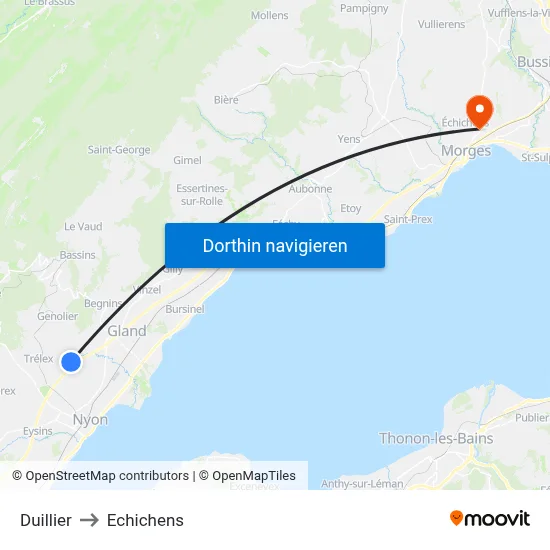Duillier to Echichens map