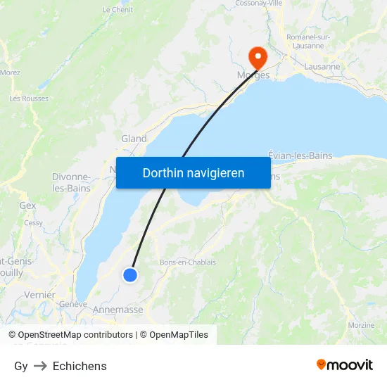 Gy to Echichens map
