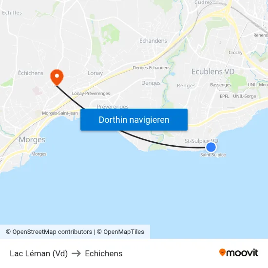 Lac Léman (Vd) to Echichens map