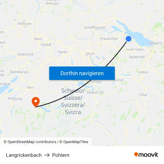 Langrickenbach to Pohlern map
