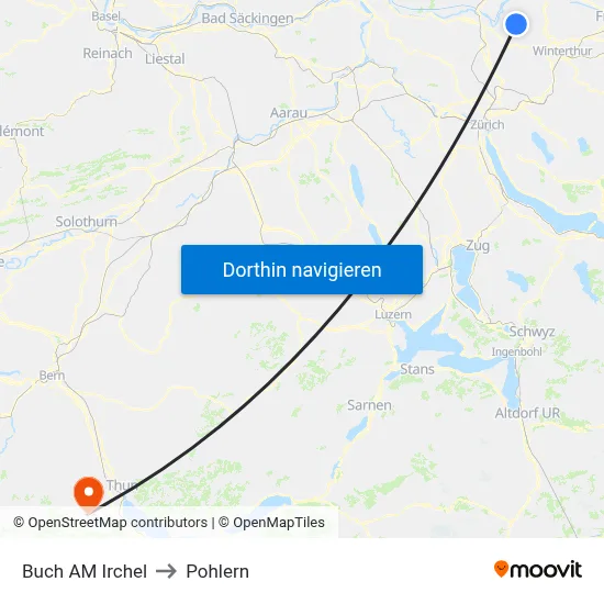 Buch AM Irchel to Pohlern map