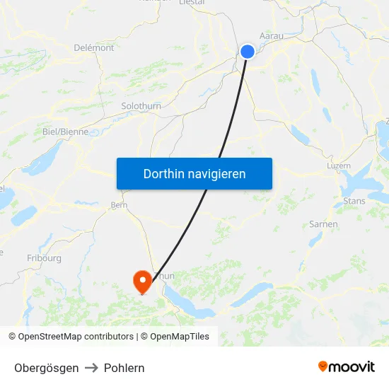 Obergösgen to Pohlern map